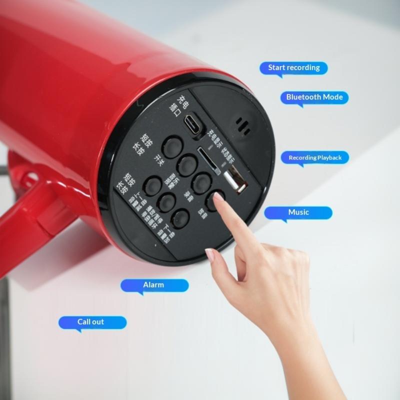 Adjustable Volume Portable Megaphone Portable Design Foldable Handle Handheld Sound Amplifier Penetration Sound Bullhorn Speaker