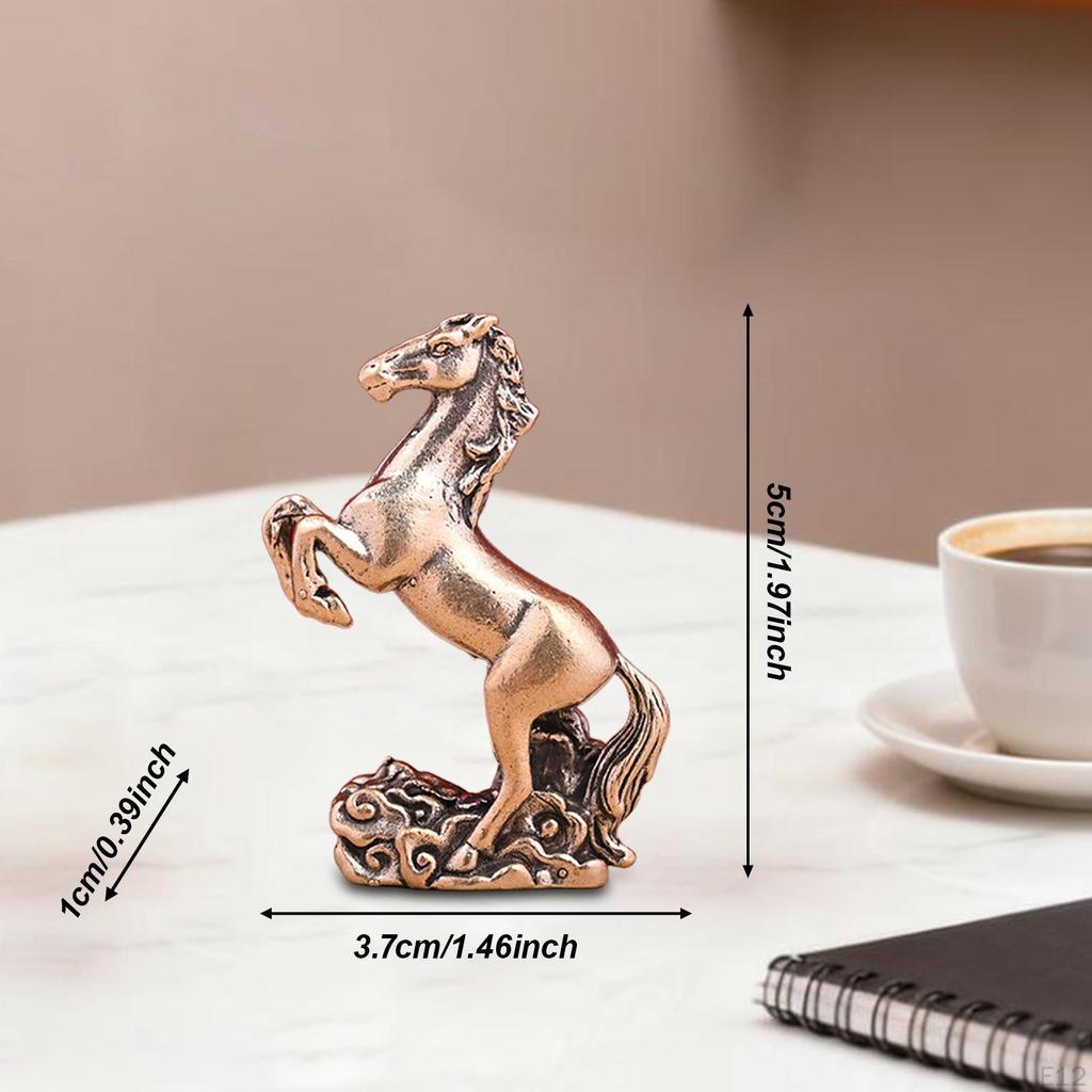 Horse Miniature Figurine Animal Sculpture Mini Decorative Retro Feng Shui Decor Tabletop Ornament