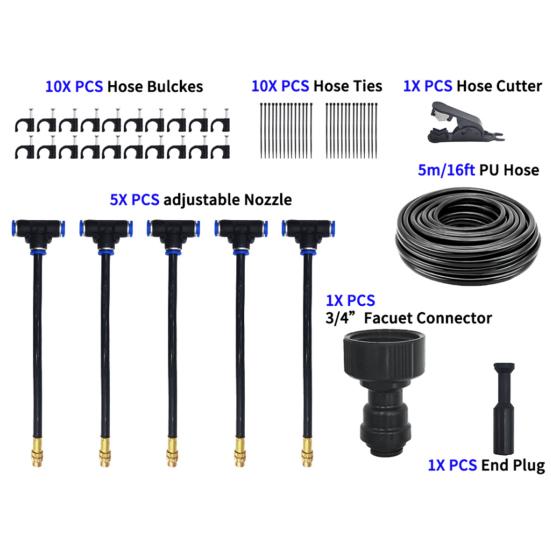 Gartenbewässerungssystem Bewässerungsschlauch mit verstellbaren 360-Grad-Biegedüsen Automatisches Tropfbewässerungsset