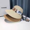 Straw hat women's summer beach vacation sun hat sun protection UV protection sun hat bow straw bucket hat