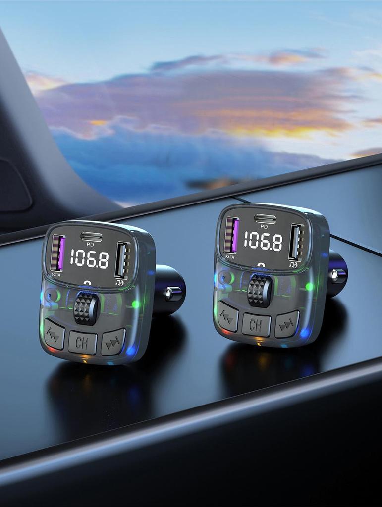 Bluetooth Car FM Transmitter & MP3 Player with High-Quality Sound and Cigarette Lighter Charger