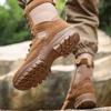 Kampfstiefel Braune Kampftrainingsstiefel Herren-Seitenreißverschluss-Trainingsstiefel Anti-Velours-Kampfstiefel Wanderschuhe Sicherheitsschuhe