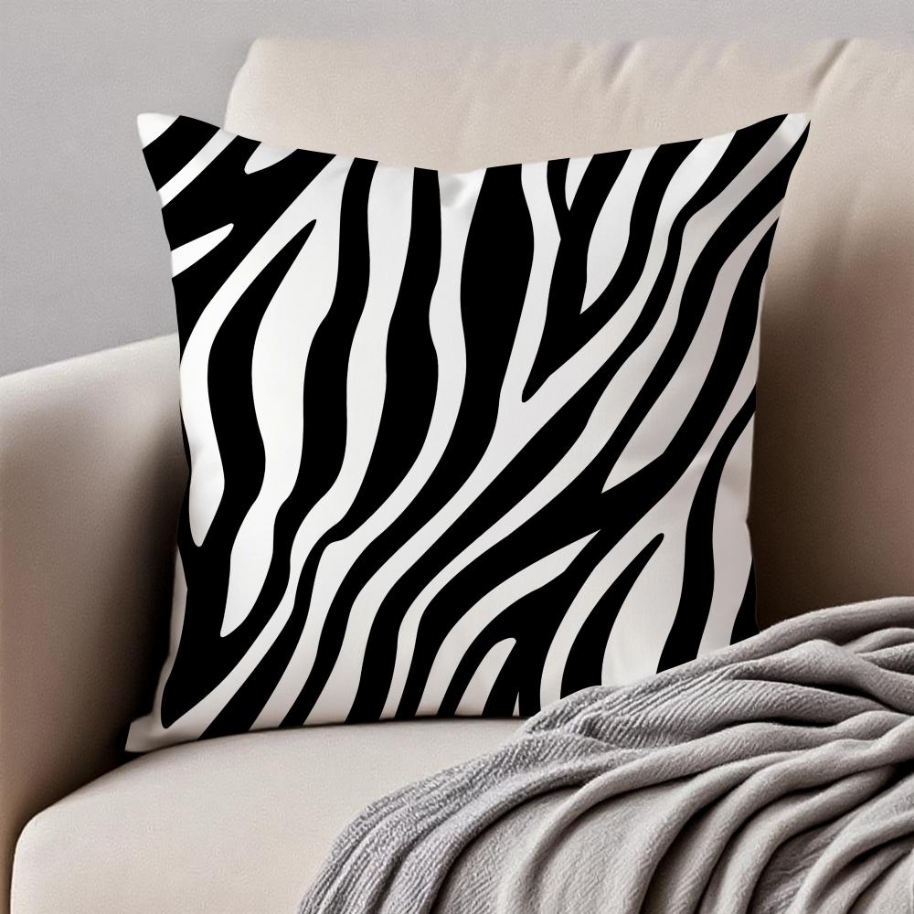 Classic fashion luxury zebra pattern Cushion Cover Pillowcase Antidustmite Invisible Zipper Short Plush Sofa Cushion