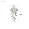 Gold-Plated Jellyfish Brooch Pin - Blue CrystalDecorative Lapel Pin for Women's Coat Dress Accessory
