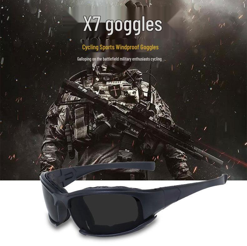 Polarized Tactical Sunglasses Set with Night Vision Goggles (7-Piece) for Shooting and CS Field Use