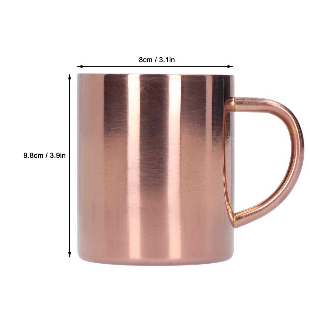 400ml Coffee Cup 304 Stainless Steel Double Layer Anti Scald Mug Cup with Handle for Coffee Tea Water Home Kitchen Accessories
