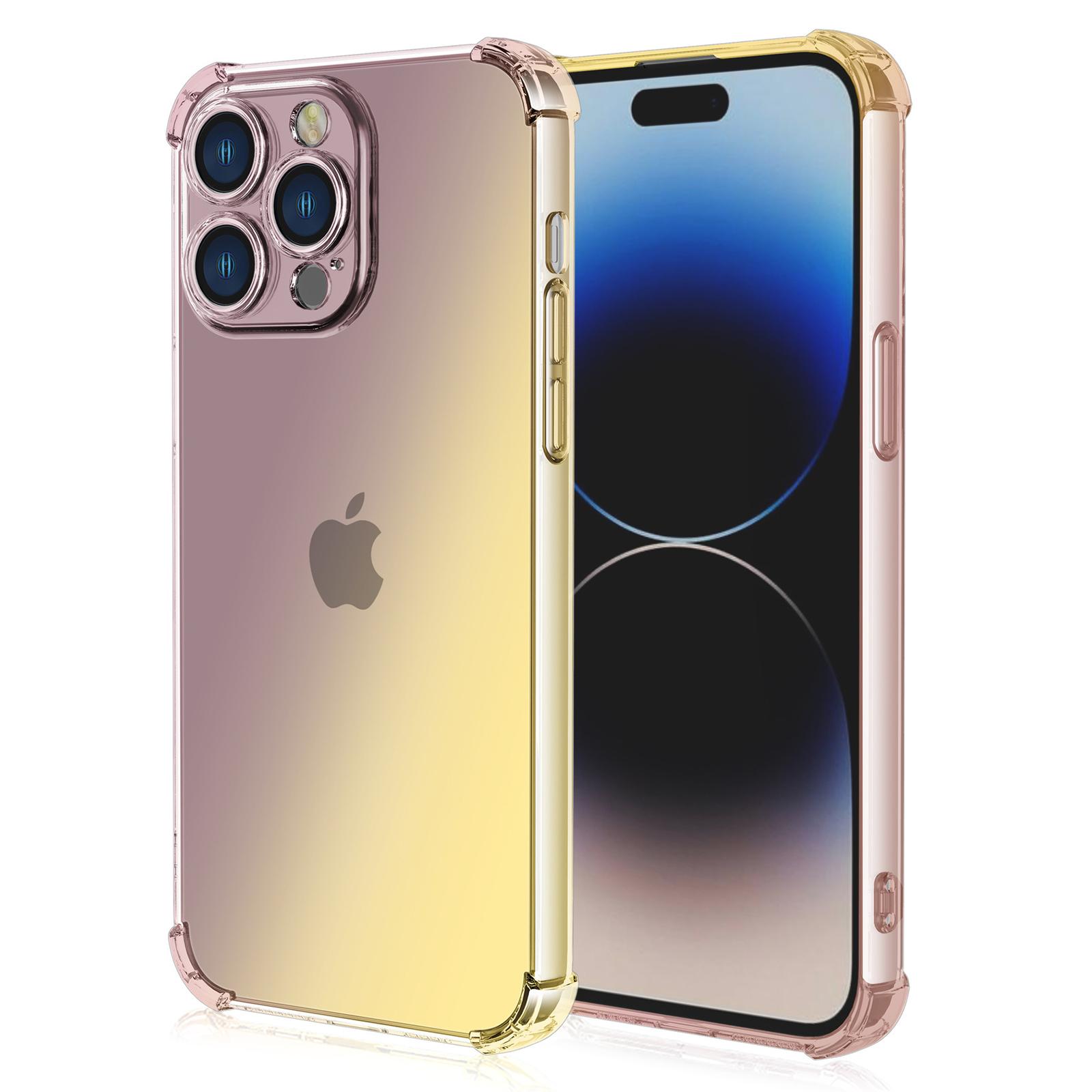

For iPhone 16 Pro Case Gradient Color TPU Phone Case Anti-Drop Phone Cover Black Gold