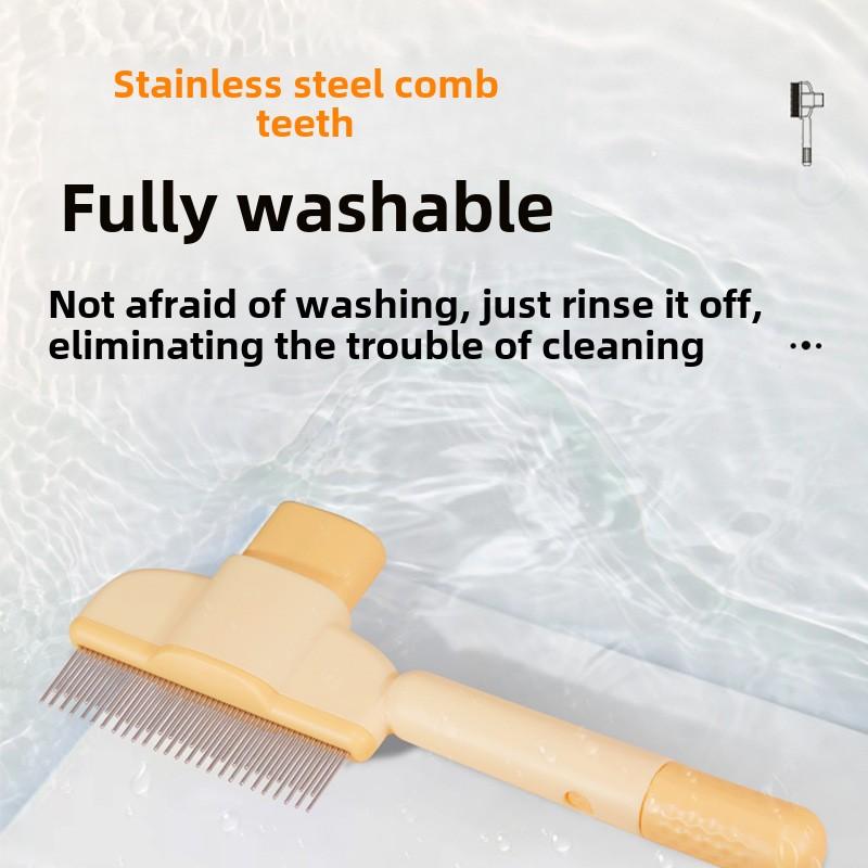 Cat Self-cleaning Needle Comb Dog Hair Removal Brush Pet One-click Hair Removal Row Comb Stainless Steel Teddy Dog Comb Cat Supplies