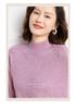 Women's Cashmere Saddle Shoulder Pullover - 2024 Autumn/Winter Thick Knit Half-High Neck Sweater