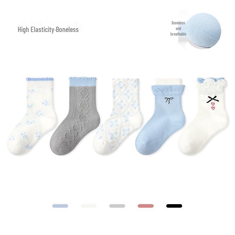 Children's Cartoon Animal Cotton Socks - 2025 Autumn/Winter Collection, Seamless Color Block Sporty Style for Boys