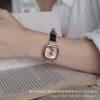 Medieval Style Watch Women'S French Light Luxury Niche Black Gold Sugar Cube Retro Small Brown Watch Decorative Women'S Watch