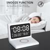 Multifunctional Digital Mirror Clock 15W Wireless Charging Alarm Clock with Large Dimmable Display