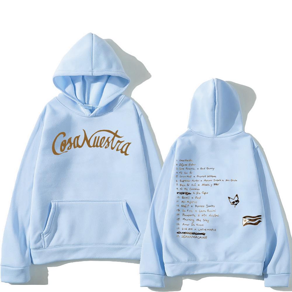 Rauw Alejandro New Album Cosanuestra Sweatshirts Vintage Classic Pattern Hoodies Creative Trend Clothes Fall Loose Soft Pullover