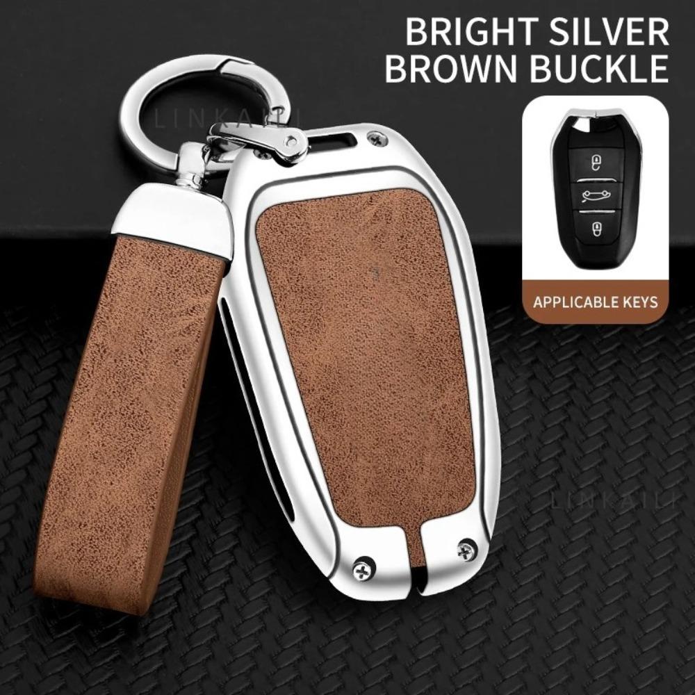 Potrivit pentru Carcasă Cheie Auto Peugeot 3008 2023 2022 2021 2020 2019 Aliaj de Zinc Piele de Înaltă Calitate Carcasă Cheie Auto Cataramă Accesoriu Auto