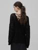 LE STUDIO Scallop Multi-Neck Summer Knit Black