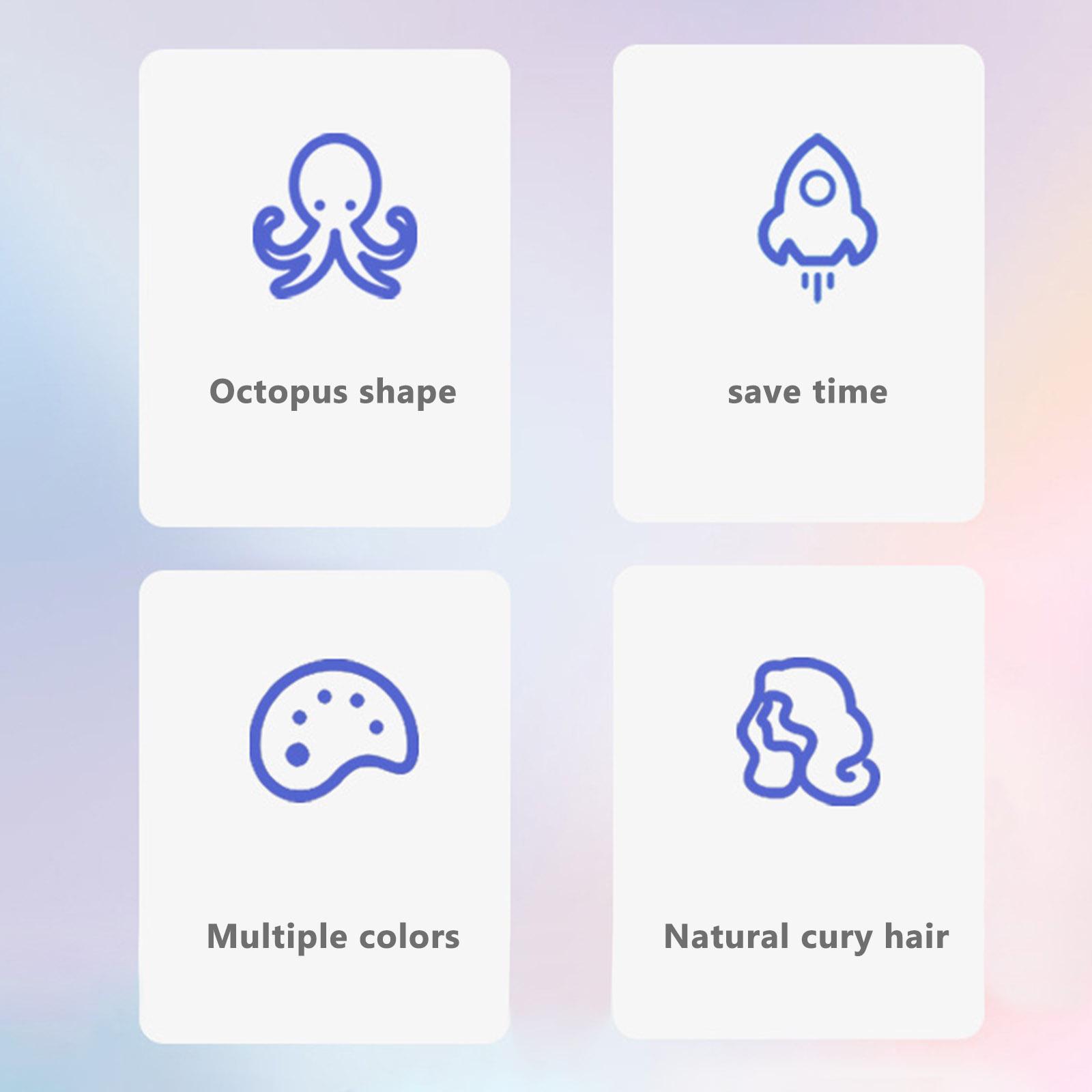 

Бигуди для волос Набор Осьминог Форма Валики для волос Для длинных волос Ночные бигуди Нет Тепла Сон Локоны чёрный