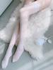 1 Pairs Lace Trim Thigh High Stockings, Smooth Over The Knee Socks, Women'S Stockings