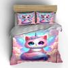 Fantasy Unicorn Cat Set Imagery Exquisite Three-Piece Bedding Set Gift For Kids And Adults
