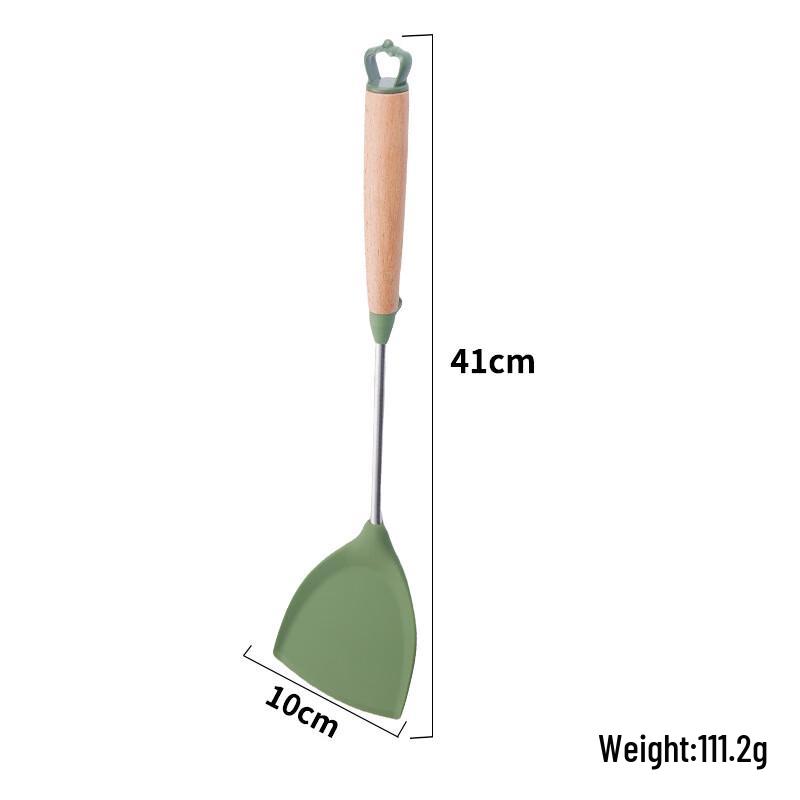 

ZISIZ Wooden Handle Stir-fry Utensil Set