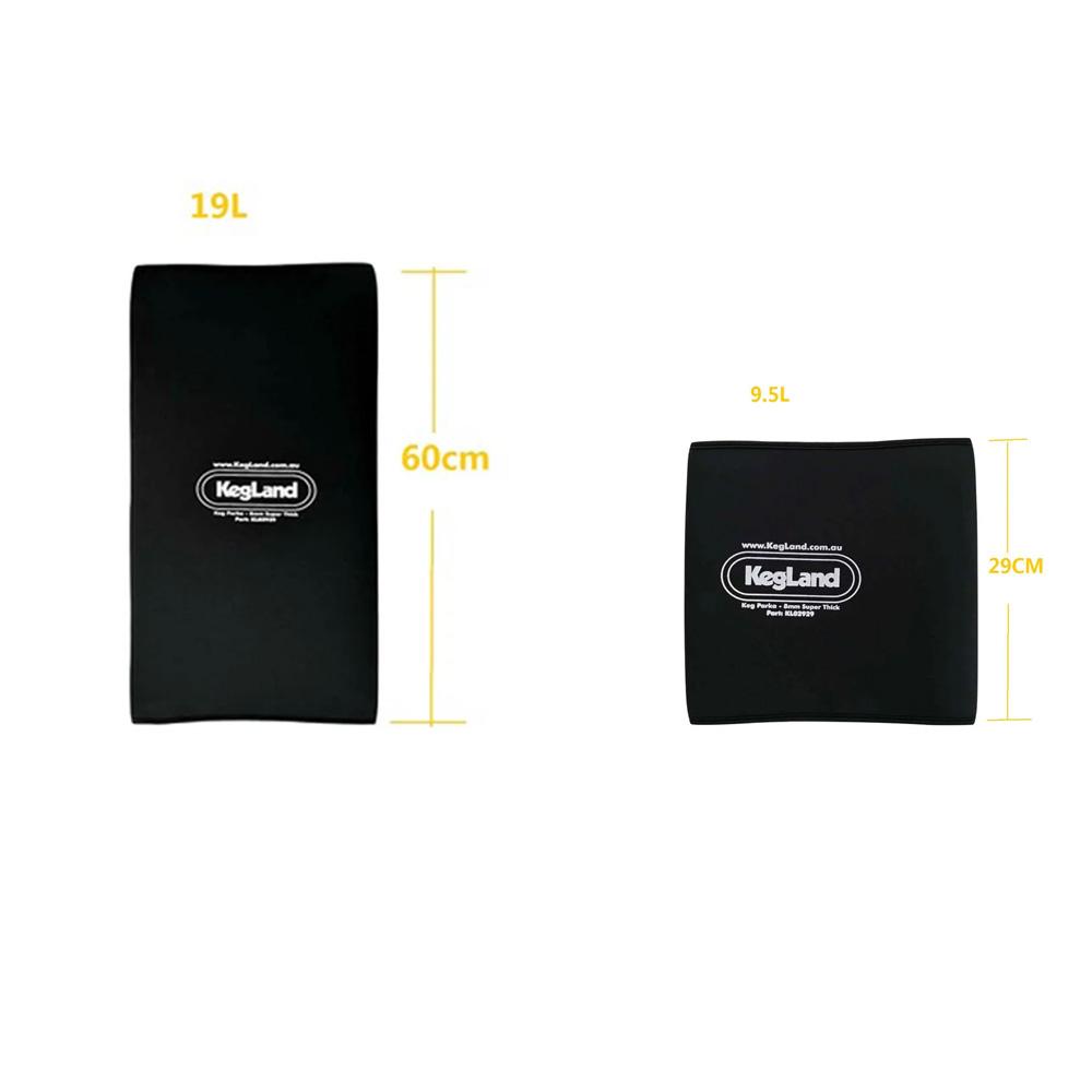 KegLand Barutstyr 9,5/19L Fat Jakke Ølfat Parka (Supertykk Svart) Hjemmebrygging Barverktøy