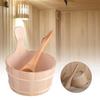 1pc Sauna Bucket Kit - Durable Wooden Bucket, Traditional Sauna Bucket Set | Cedar Sauna Bucket and Ladle with Handles, Wooden Sauna Accessory Kit for