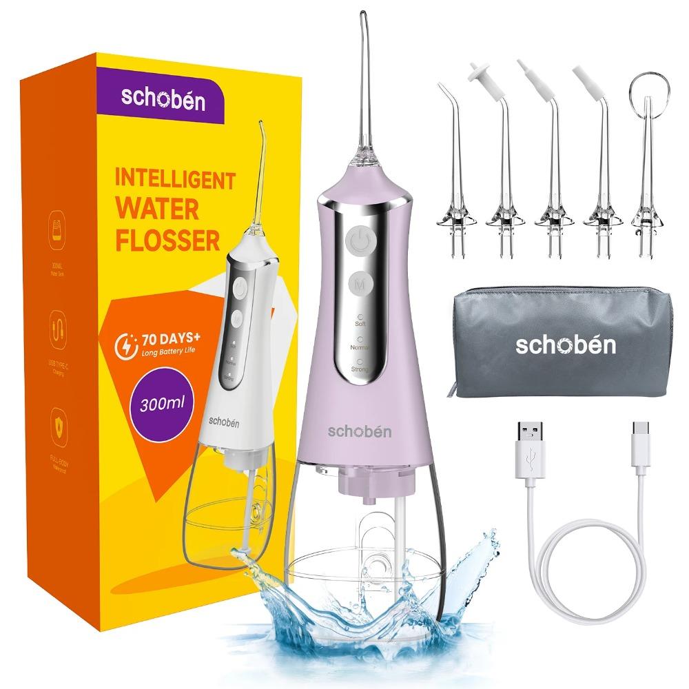 Zubní ústní irigátor Vodní nit Zubní párátko pro čištění zubů Nit Ústní mycí stroj 5 trysek 300 ml Floss Jet