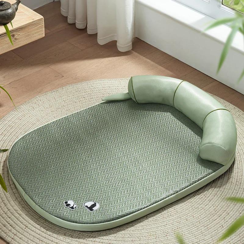 

Summer Bed Mat for Dogs Cooling Dog Cushions Supplies Sofa Beds Large Small Pet Accessory Cats Kennel Breeds Baskets Pets M 50x40cm зелёный