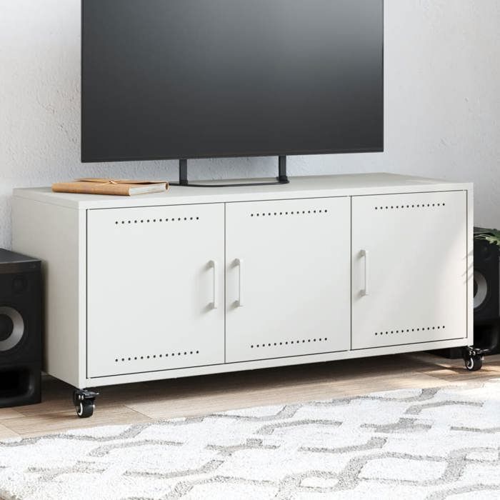 VidaXL TV Cabinet, Television Stand with Doors, TV Stand with Storage Living Room, White 100.5x39x43.5 846649
