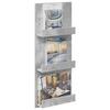 Magazine Shelf Concrete Grey 43 x 11 x 102 cm Engineered Wood