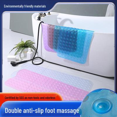 Antypoślizgowa mata łazienkowa z PVC o wydłużonej długości z przyssawkami i otworami drenażowymi (40x100 cm)