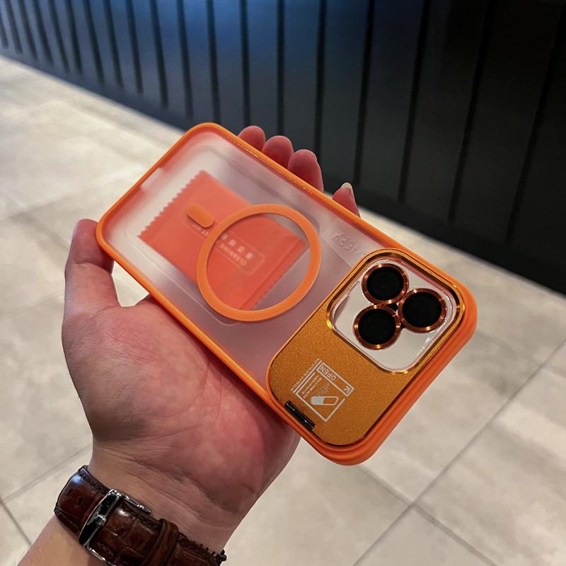 

Multi-dimensional Bracket Suitable for IPhone 16 Mobile Phone Case Magnetic Scrub 14 Apple 15 ProMax Skin Feeling Protective Case iPhone15