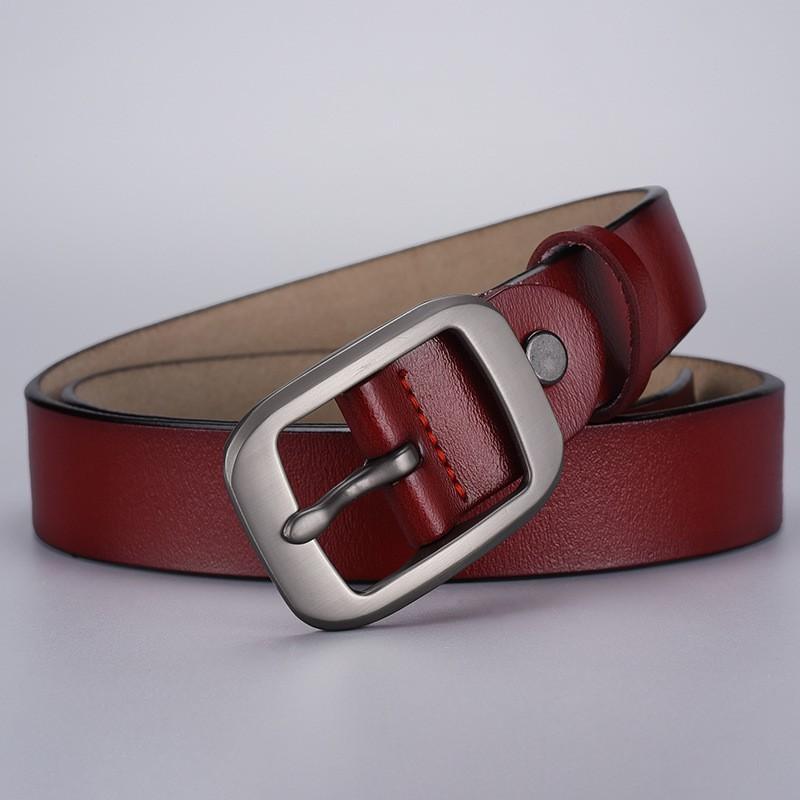 Womens Genuine Leather Belt With Alloy Buckle Casual Slim Waistband Jeans Office Wear