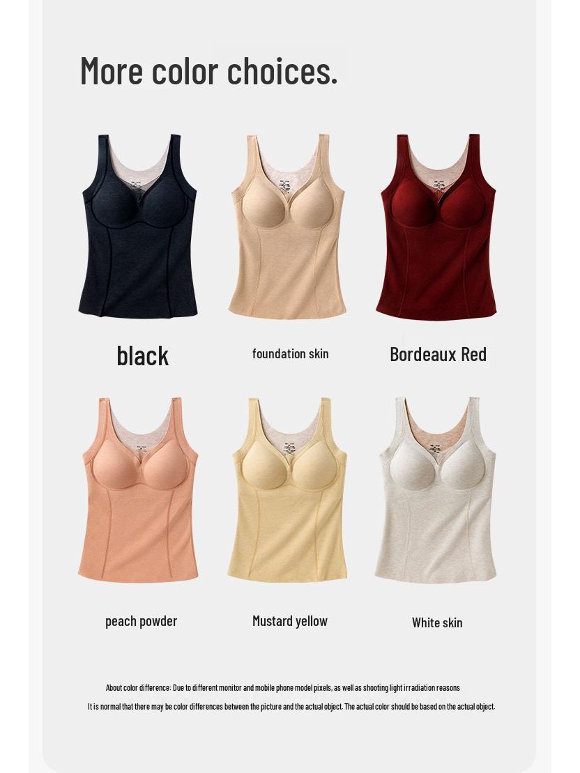 

Women s V-Neck Wool Silk Fleece-Lined Bra Vest Base Layer 2XL