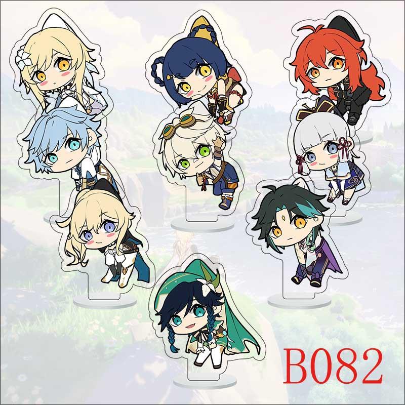 9Pcs/Set Acrylic Stand Model Wendi Tartaglia Hu Tao Yae Miko Raiden Shogun Figure Decoration Action Plate Toys