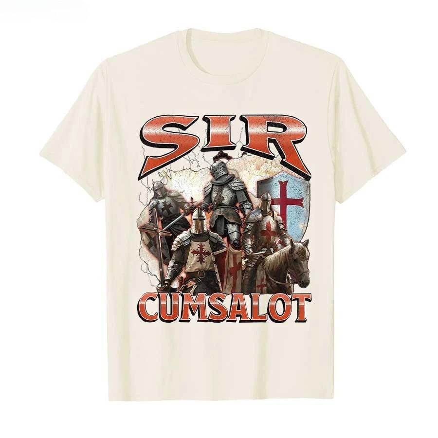 Sir Cumsalot Funny Offensive Knight Meme Bootleg Graphic Tshirt For Unisex Unisex T Shirts Short Sleeve Tops P884