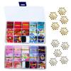 EdisonBrain Tsumami Zaiku Fabric Set of 280 Pieces In 28 Chirimen Floral Base with Japanese Solid Beginner Craft Kit for DIY Crafts Pre-Cut Colors,