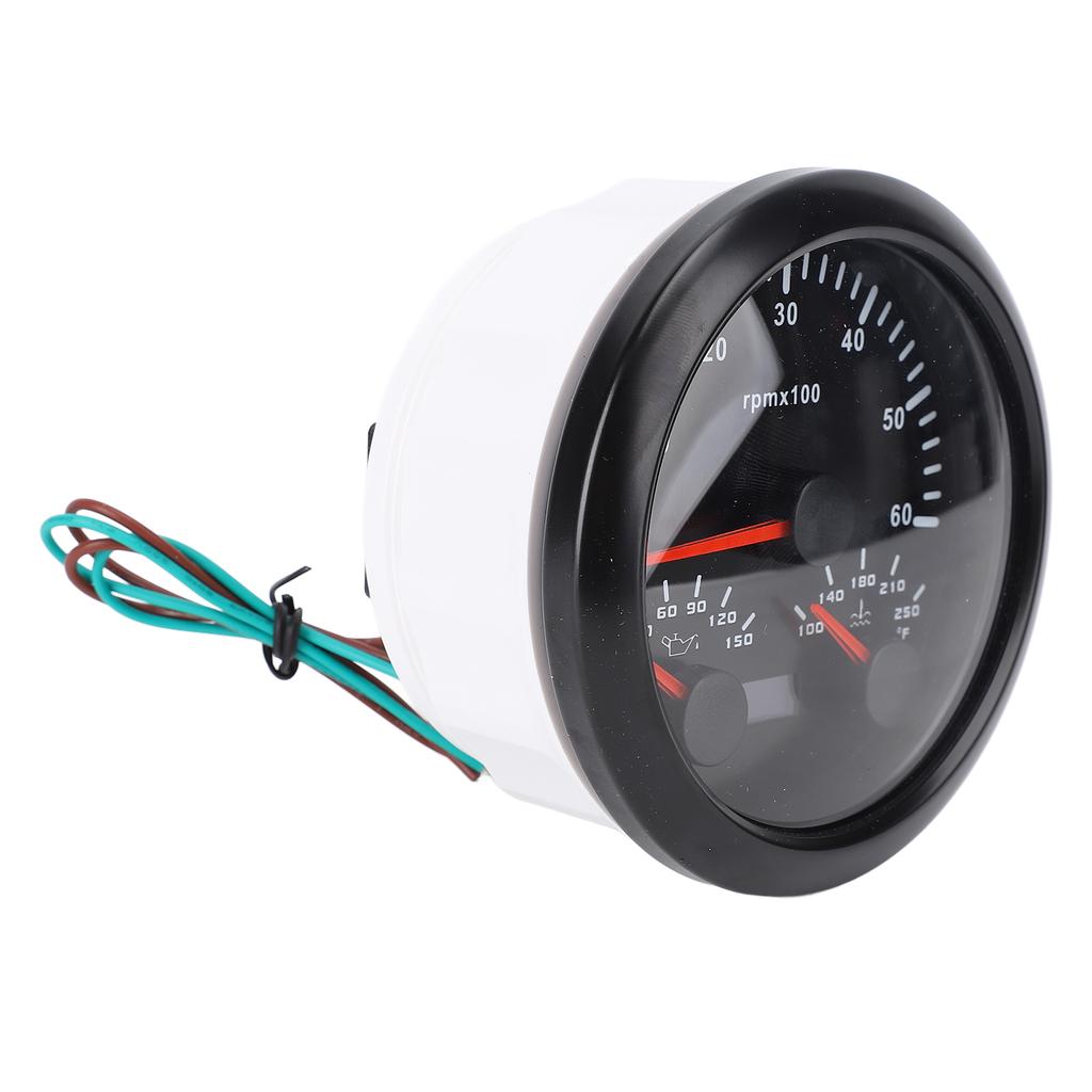 3 v 1 Elektrický tachometr Manometr tlaku oleje Teploměr vody 3 3 8in 6000rpm 0 až 150 PSI 100 až 250 Fahrenheita 7