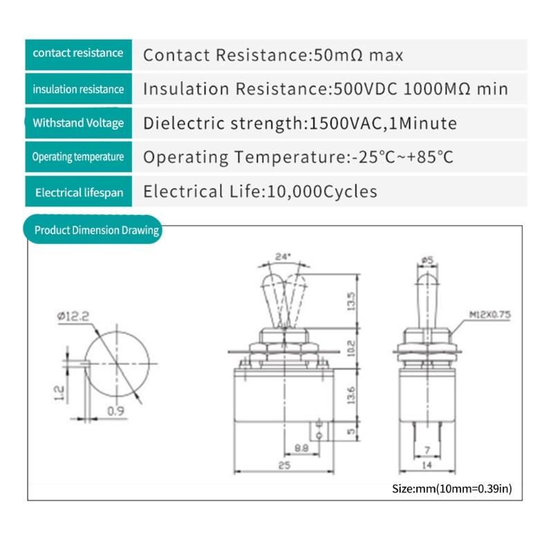 High Current Toggle Switches 2A 4A Strong Rocker Designs with Metal Iron Housing Suitable for Vehicle Boats Power Control