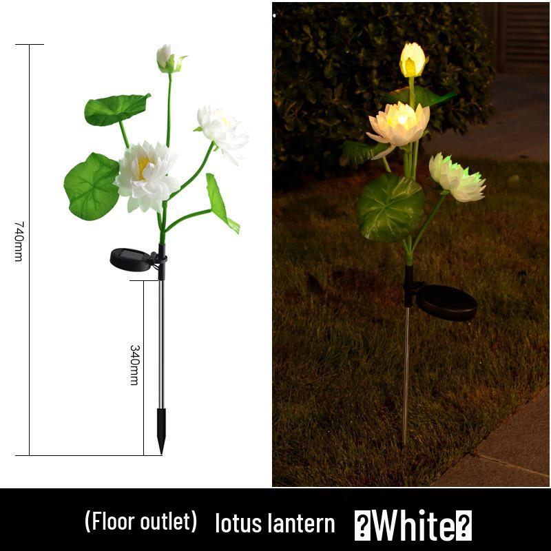 Waterproof LED Solar Lotus Garden Lamp - Outdoor Decorative Landscape Light with Ground Stake