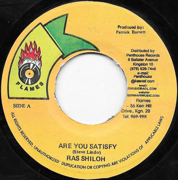 

7inch Record RAS SHILOH - Are You Satisfy NONE Flames Jamaica Reggae, Ska & Dub Used