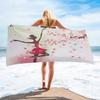 Ballet Girls Bath Towel Quick Dry Towels Lightweight Beach Towel for Gym Travel Sport Hiking Camping Microfiber Swimming Cover