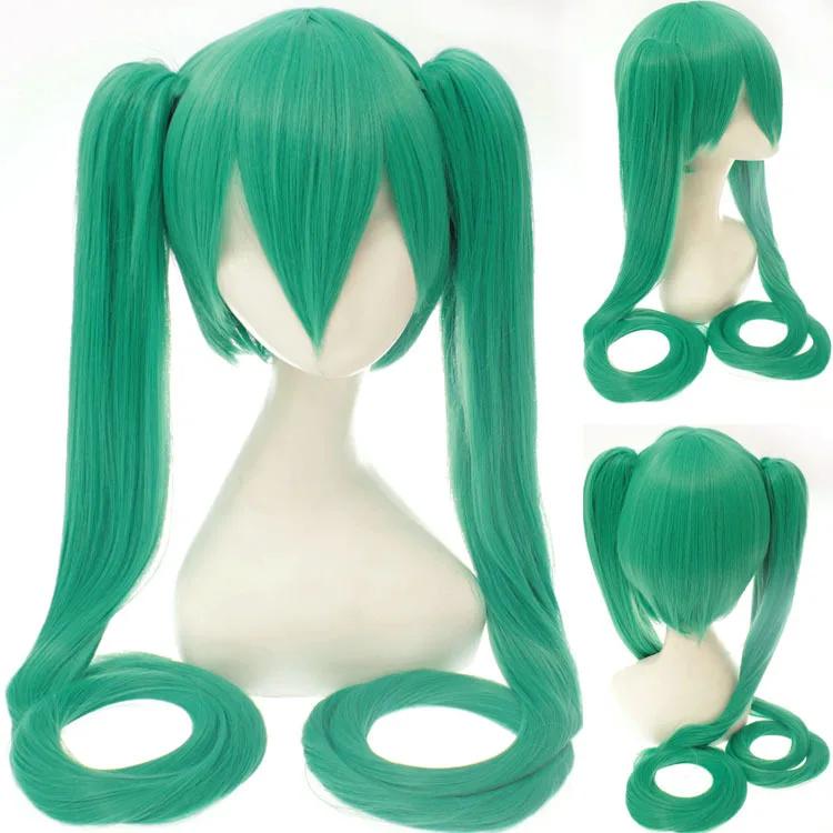 Mik U Cosplay Wig Black Rock Shooter Senbon Zakura Wigs Long Synthetic Hair Clip Ponytails  Wig+ Wig Cap