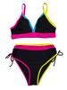 European and American Plus Size Women's Sexy Triangle Bikini with Tie-Up and Split Design