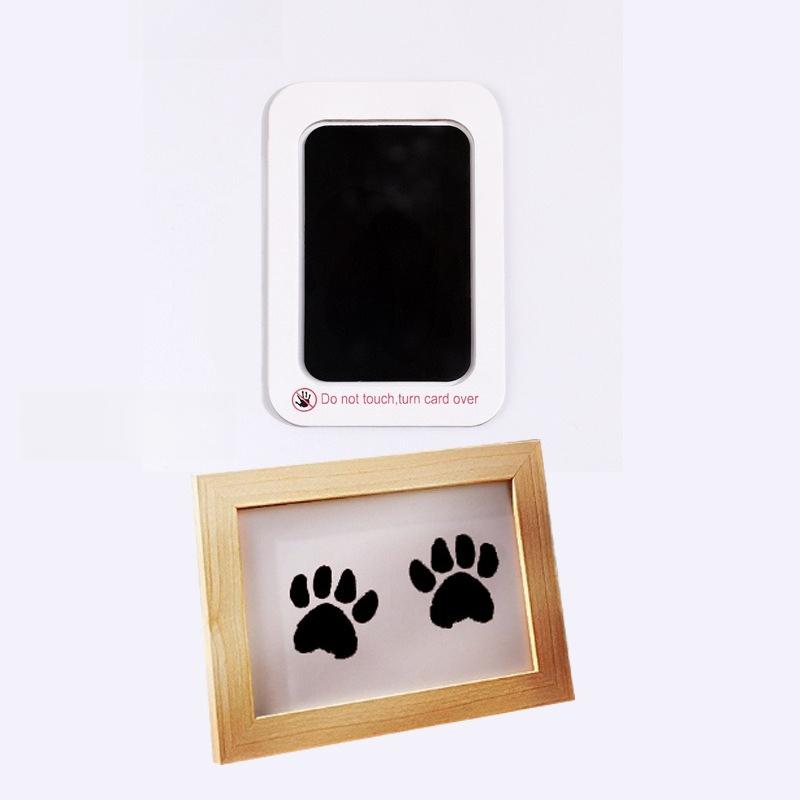 2026 New Home Decoration Pet Paw Print Clay Photo Frame Cat Footprint Setting Table Dog Birthday Gift Log Color Photo Frame