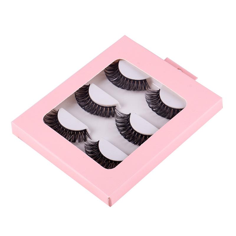 Roll 3 Pairs Of Chemical Fiber False Eyelashes Simulation Curled Thick Eyelashes
