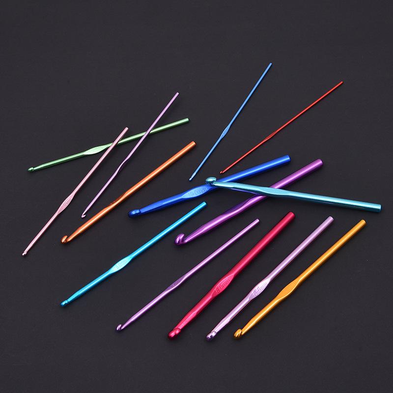 Anodized Aluminum Single Head Crochet Hook Set for DIY Knitting Projects