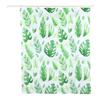 Unique Plant Leaves Pattern Shower Curtain Waterproof Mildew Proof Bathroom Curtain Decoration150x180cm