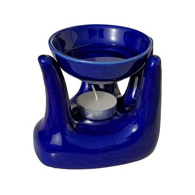 New Ceramic Hand Type Oil Burner for Home, Office, with 1 Tea Light Candle, Made by Porcelain