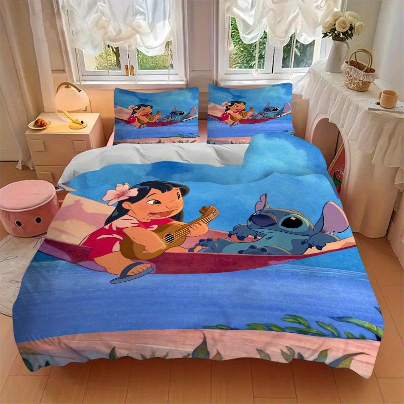 3pcs Lilo & Stitch Bedding Set, Including 1 Quilt Cover and 2 Pillow Shams, Without Filling, Soft and Comfortable Home Bedroom Fabric, Fashionabl