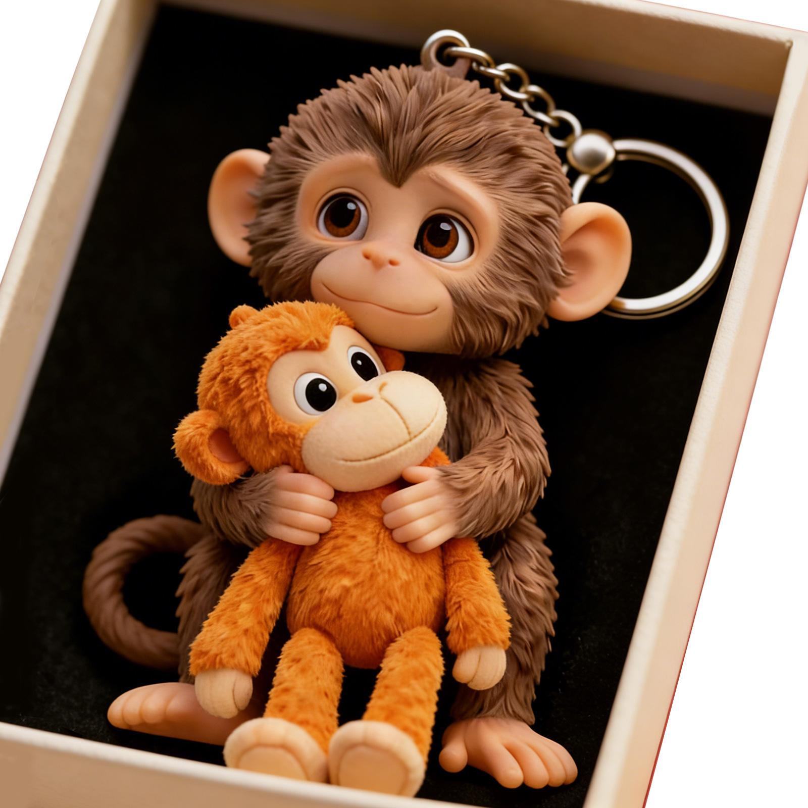 

Funny Monkey Design Keychain for Everyday Use Small And Sturdy Plastic Component Decoration Great for Office & School